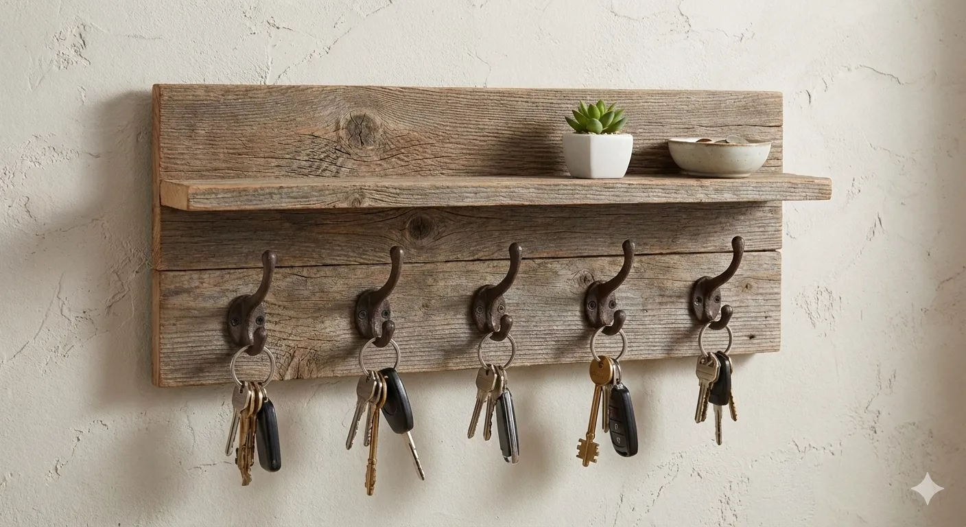 Photo of a wooden key holder